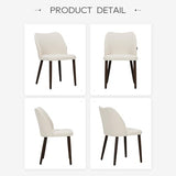 COLAMY Upholstered Dining Chairs Set of 4, Modern Fabric Dining Room Kitchen Side Chair with Padded Seat and Wood Legs for Restaurant/Cafe, Beige COLAMY
