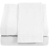 DESTINY CRESCENT BEDDING Full XL 100% Cotton Jersey Knit Sheet Set - Extra-Soft, Breathable & Hypoallergenic - 15" Deep Pockets, 54" x 80" - Ideal for Extra Long Full Beds - 4PC Set (Full XL, White) DESTINY CRESCENT BEDDING