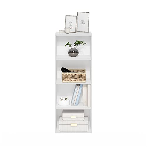Furinno Luder Bookcase / Book / Storage, 4-Tier, White Furinno