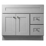 Design House 587097 Bath Unassembled Modern 2-Door 2-Drawer Bathroom Shaker Vanity Cabinet Only, 36 x 21,Grey Design House