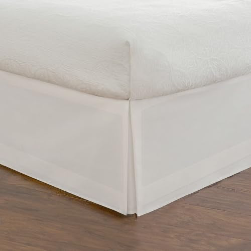 Fresh Ideas Bedding Tailored Bedskirt, Classic 14” Drop Length, Pleated Styling, King, White, (Model: FRE20114WHIT04) FRESH IDEAS