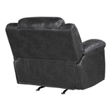 Lexicon Rocker Recliner Chair for Living Room, Wall Hugger Manual Recliner Chairs, Textured Microfiber Upholstered Rocking Reclining Chair, Home Theater Seating, Required Assembly, Black Lexicon