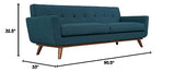 Modway Engage Mid-Century Modern Upholstered Fabric Sofa in Azure Modway