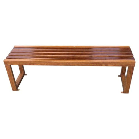 Garden Bench Outdoor Garden Bench, Patio Backless Chair, Wooden Park Bench, Garden Bench with Metal Legs, for Patio, Park, Porch and Lawn, Brown and Wood color (Color : Brown, Size : 55.1in/140cm) JHKJDS