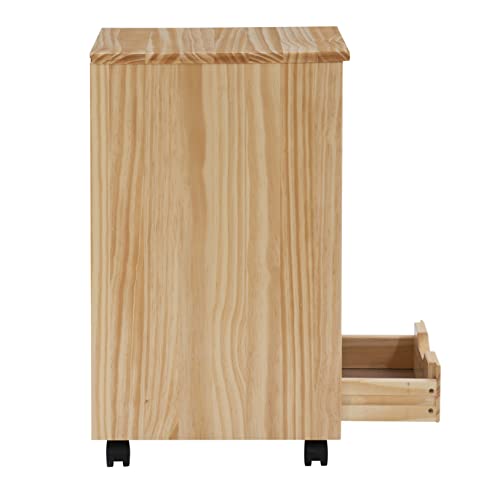 Linon Home Decor Products Corinne Six Drawer Storage, Natural Rolling Cart Linon Home Decor Products