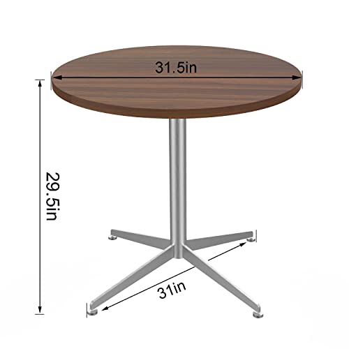 SENGLIDA Round Office Table Conference Table Small Dining Table Coffee Meeting Table for Office Boardroom Kitchen Living Room Waterproof Desktop Easy Assembly 31.5 inch SENGLIDA