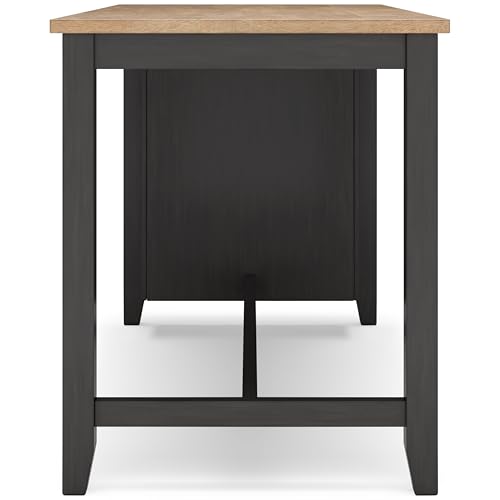 Signature Design by Ashley Gesthaven Contemporary Counter Height Dining Table with 3 Shelves and Trestle Base, Light Brown & Dark Brown Signature Design by Ashley