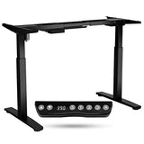 COSTWAY Electric Stand up Desk Frame, Ergonomic Sit to Stand Desk Frame w/Adjustable Height & Width, DIY Workstation Base w/Memory Controller for Home Office(Frame Only) (Black) COSTWAY