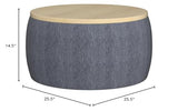 Kakotito Modern Round Storage Ottoman with Wooden Lid,Circle Handmade Coffee Table,End Table & Footstool for Living Room (Dark Gray) Kakotito