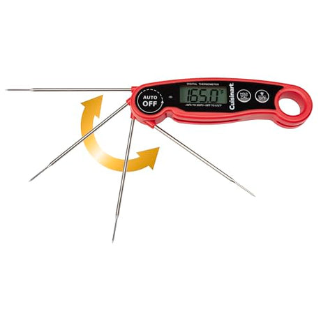 Cuisinart LCD Digital Instant Read Thermometer, Water Resistant Meat Thermometer for Home & Grill, Digital Grill Thermometer with Calibration & Backlight, Home Gadget, BBQ, Smoker, Oil Fry & Candy Cuisinart