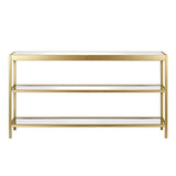 Henn&Hart 55" Wide Rectangular Console Table in Brass, Entryway Table, Accent Table for Living Room, Hallway Henn&Hart