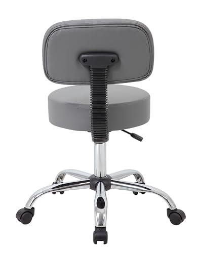 Boss Office Products Be Well Medical Spa Professional Adjustable Drafting Stool with Back, Grey (B245-GY) Boss Office Products