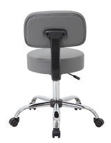 Boss Office Products Be Well Medical Spa Professional Adjustable Drafting Stool with Back, Grey (B245-GY) Boss Office Products