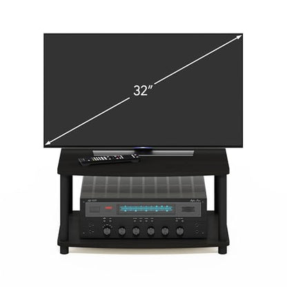 Furinno Turn-N-Tube Multipurpose 2-Tier Printer Stand Display/Elevated TV Stand, Espresso/Black