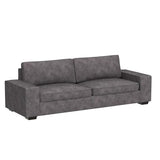 LEISLAND 88.58" Modern Sofas Couches for Living Room, Chenille Deep Seat Sofas & couches with Metal, Removable Low-Back Sofa Cushion and Detachable Sofa Cover/Easy to Install(Dark Grey) LEISLAND
