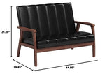 Baxton Studio BBT8011A2-Black Loveseat Love Seats, 29.45LX44.66WX31.59H, Black Baxton Studio