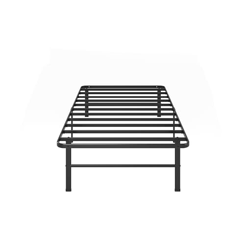 ZINUS Rumi 14in Twin Metal Bed Frame, Quick Assembly SmartBase® Mattress Foundation, Heavy Duty Sturdy Steel with No Box Spring Needed, Eco-Friendly Packaging, Black ZINUS