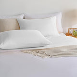 Yibeizi Twin Sheets Set, White Cooling Hypoallergenic Microfiber Single Bed Sheets, Soft Oeko-Tex Extra Deep Pocket Sheets & Pillowcases Wrinkle Free Bedsheets Yibeizi