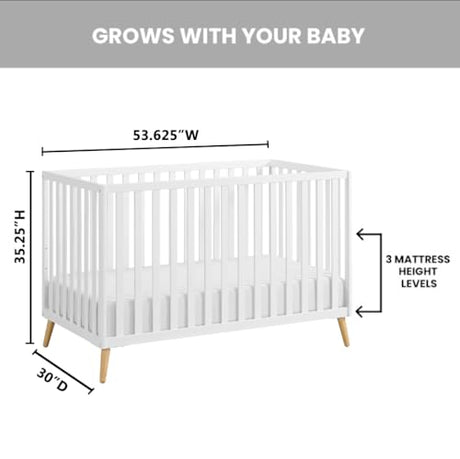 Oxford Baby Cozy Nest Convertible Island Crib, Snow White/Natural Oxford Baby