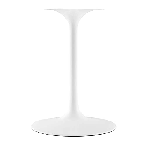 Modway Lippa 48" Mid-Century Modern Dining Table with Oval Top and Pedestal Base in White Modway