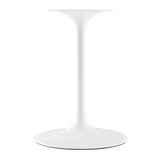 Modway Lippa 48" Mid-Century Modern Dining Table with Oval Top and Pedestal Base in White Modway