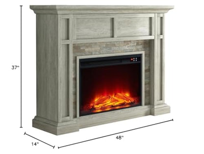 LIVILAND 48" Electric Fireplace with Realistic Flame Effect - Gray