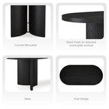 Signature Design by Ashley Rowanbeck Minimalist Dining Table for 8 People, Black Signature Design by Ashley