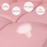 Yaheetech Desk Chairs with Wheels/Armrests Modern PU Leather Office Chair Height Adjustable Home Computer Executive Chair on Wheels 360° Swivel - Pink Yaheetech