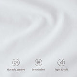 Bare Home 100% Organic Cotton Queen Duvet Cover Set - Crisp Percale Weave - Lightweight & Breathable - Cooling Duvet Cover Set (Queen, White) Bare Home