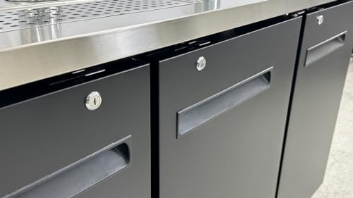 Beer Keg Dispenser Kegerator Commercial Refrigerator 72" Brew Fridge cooler Stainless steel NSF 4 Tap, Black, Three Half Keg, 2 Tower UDD24-72 cooler depot