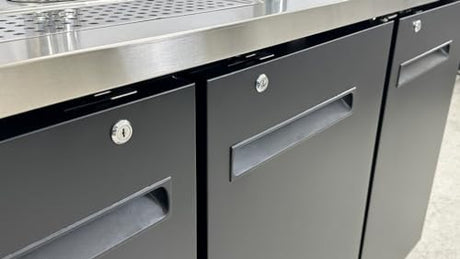 Beer Keg Dispenser Kegerator Commercial Refrigerator 72" Brew Fridge cooler Stainless steel NSF 4 Tap, Black, Three Half Keg, 2 Tower UDD24-72 cooler depot