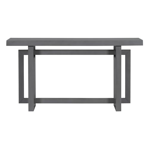 LUMISOL Industrial Console Table with Storage for Entryway, Accent Hallway Table with Industrial-Inspired Concrete Wood Top, Narrow Long Sofa Table, Dark Gray LUMISOL