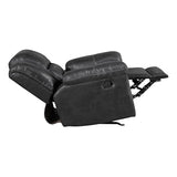 Lexicon Rocker Recliner Chair for Living Room, Wall Hugger Manual Recliner Chairs, Textured Microfiber Upholstered Rocking Reclining Chair, Home Theater Seating, Required Assembly, Black Lexicon