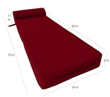 D&D Futon Furniture Sleeper Chair Folding Bed, Studio Sofa Guest Folded Mattress, High Density Foam (70 x 24 x 6, Red) D&D Futon Furniture