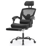 Sweetcrispy Office Computer Desk Chair, Ergonomic High-Back Mesh Rolling Work Swivel Chairs with Wheels, Comfortable Lumbar Support, Comfy Arms for Home, Bedroom, Study, Student, Black Sweetcrispy