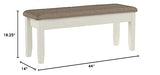 Powell Furniture Jane Storage, Antique White Dining Bench, Powell