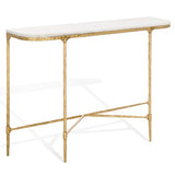 SAFAVIEH Couture Collection Janowsky Brass & White Marble Console Table SAFAVIEH