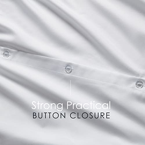 Hearth & Harbor White Duvet Cover King Size - 3 Piece Soft Double Brushed Bedding Set - Includes 1 King Duvet Cover with Button Closure 104x90 inches and 2 Pillow Shams Hearth & Harbor