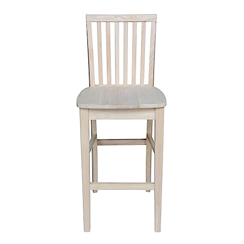 International Concepts 29-Inch Mission Stool, Unfinished - WoodArtSupply