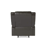 Relax-A-Lounger Warren 35.5" Manual Pull-Handle Recliner, Traditional Overstuffed, Pocket Coil Comfort, Black Metal Base Legs, Soft Vegan Leather Fabric, Java Relax-A-Lounger