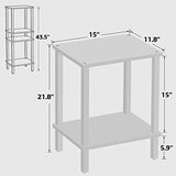 TUTOTAK End Table, Side Table, Nightstand, 2-Tier Storage Shelf, Sofa Side Table for Small Space, Living Room, Bed Room V1TB01BW034 TUTOTAK