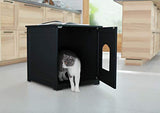 zoovilla Kitty Litter Cabinet – Hidden Litter Box Furniture, Black For house-cats zoovilla