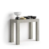 Mobili Fiver, First, Extendable Console Table 17.7(120) x35.4 in, Concrete Effect, Grey, for 4-14 People, Space-Saving Dining Table, Italian Furniture Mobili Fiver