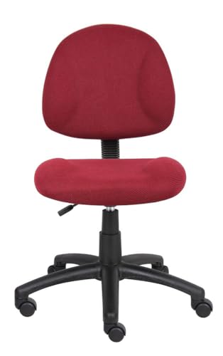 BOSS Office Products Perfect Posture Delux Fabric Task Chair Without Arms in Burgundy (B315-BY) BOSS