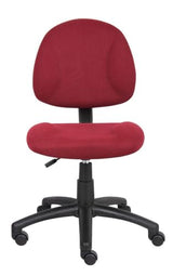 BOSS Office Products Perfect Posture Delux Fabric Task Chair Without Arms in Burgundy (B315-BY) BOSS