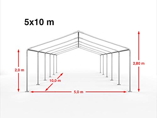 TOOLPORT Party Tent 16x33 ft Canopy PE 350 N Tarpaulin Waterproof White Garden Tent TOOLPORT