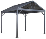 Sojag 8' x 8' Sanibel I Hardtop Gazebo Outdoor Weather-Resistant Aluminum Frame Sun Shelter Light Grey Sojag