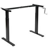Tangkula Hand Crank Stand Up Desk Frame, Manual Height Adjustable Standing Workstation with Foldable Crank Handle, Cable Management Tray, Headphone Hook, Ergonomic Sit Stand Desk Frame for Home Office Tangkula