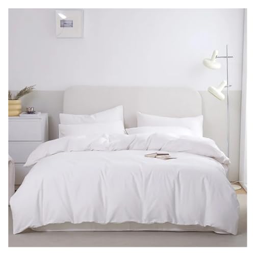 YUSIWOAL 3Pcs Cotton Duvet Cover Set, Double Single King Queen Cotton Bedding Quilt Cover Set,Summer Duvet Cover sets(Bianco,200x220cm (3Pcs Set)) YUSIWOAL