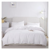 YUSIWOAL 3Pcs Cotton Duvet Cover Set, Double Single King Queen Cotton Bedding Quilt Cover Set,Summer Duvet Cover sets(Bianco,200x220cm (3Pcs Set)) YUSIWOAL